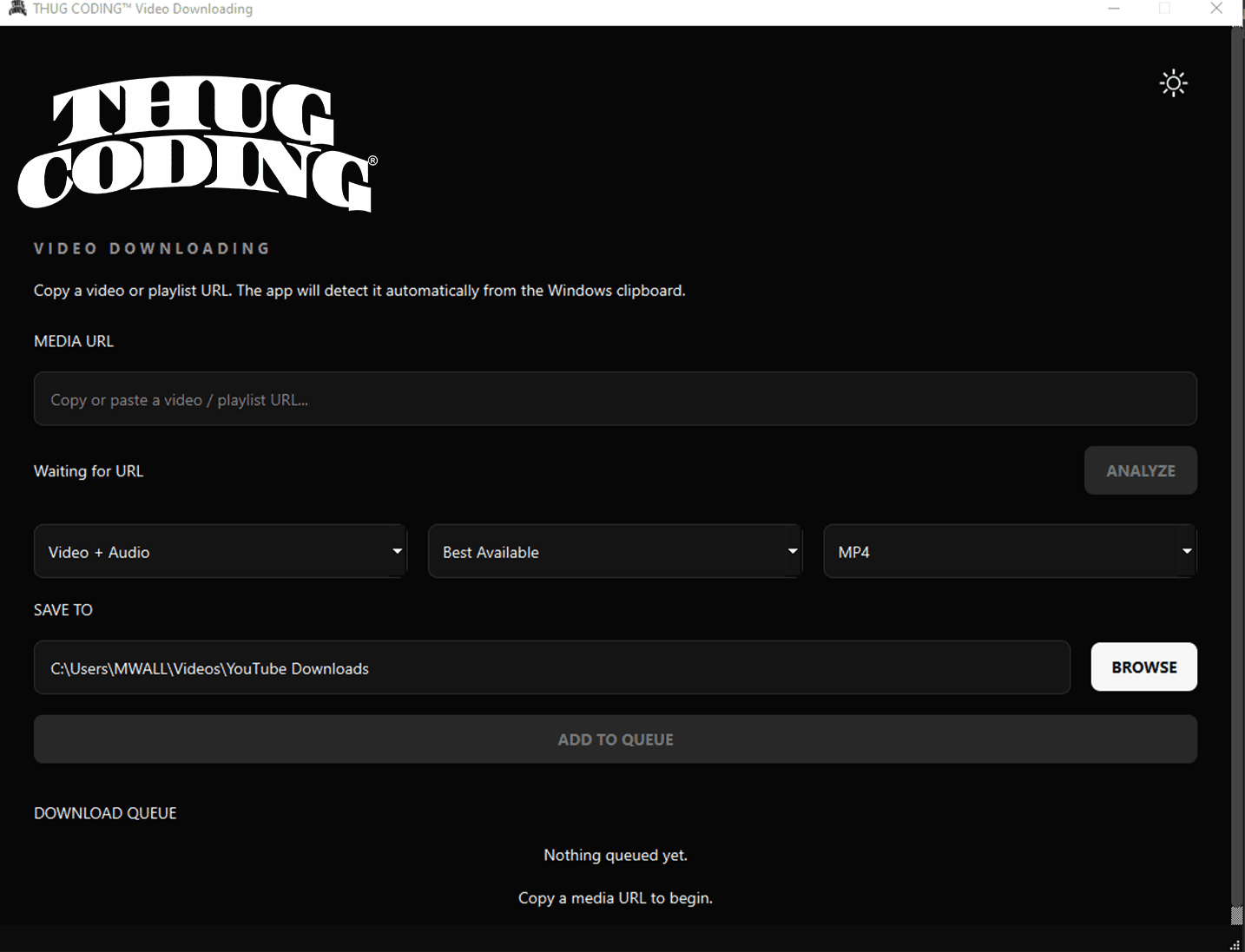 DARK THUG CODING™ Downloading skin preview